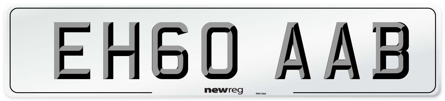 EH60 AAB Number Plate from New Reg